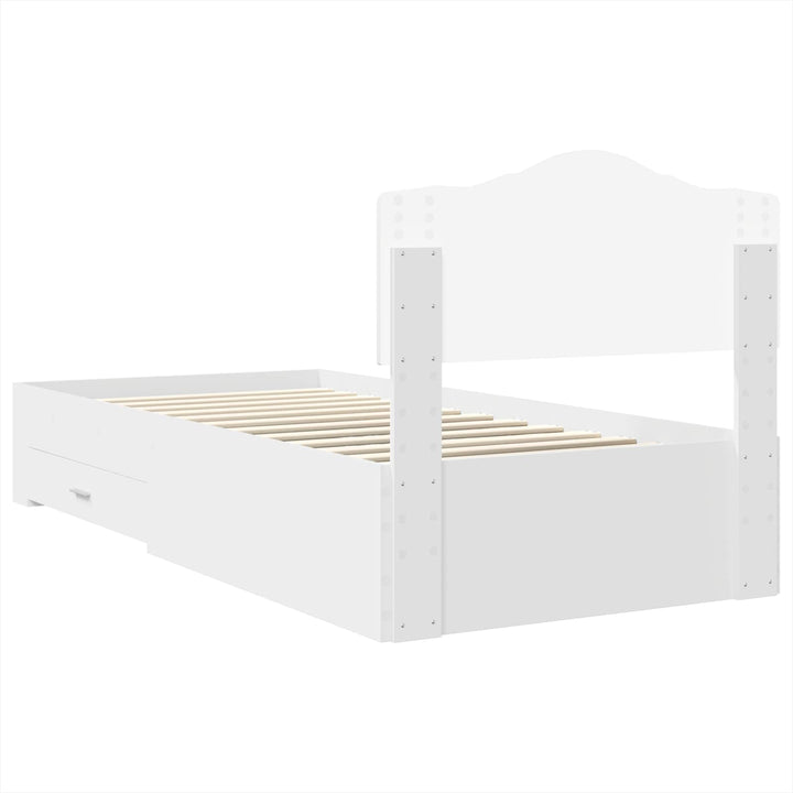 Sengestel med skuffe Hvid 90 x 190 cm Konstrueret træ