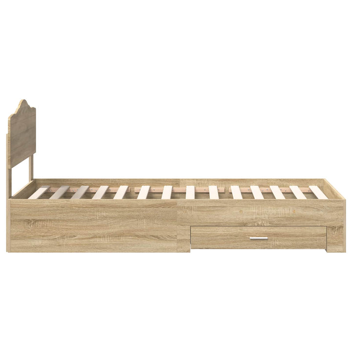 Sengestel med hovedgærde Sonoma eg 70 x 190 cm Konstrueret træ