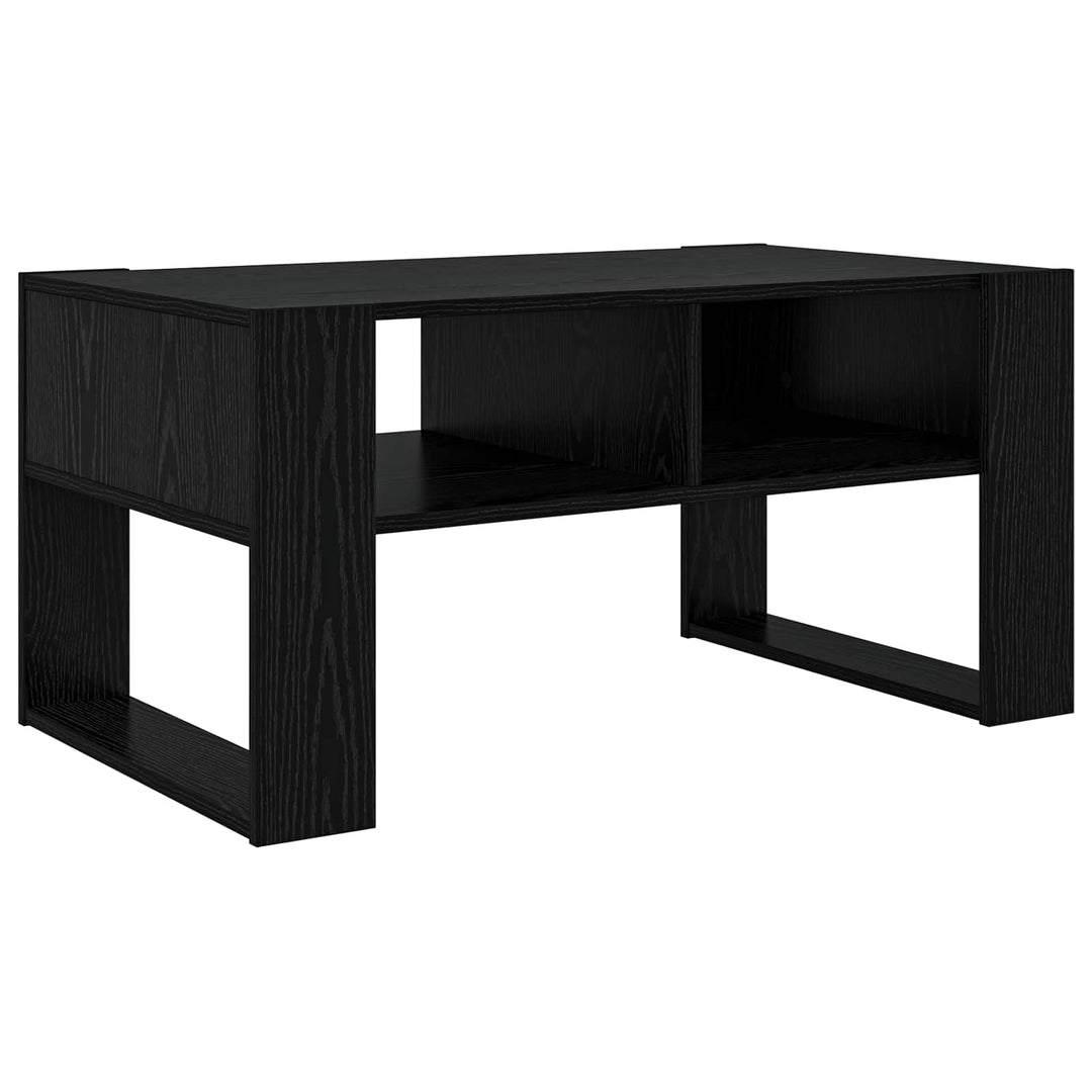 Sofabord med opbevaring Sort eg 92 x 53 x 45 cm Konstrueret træ