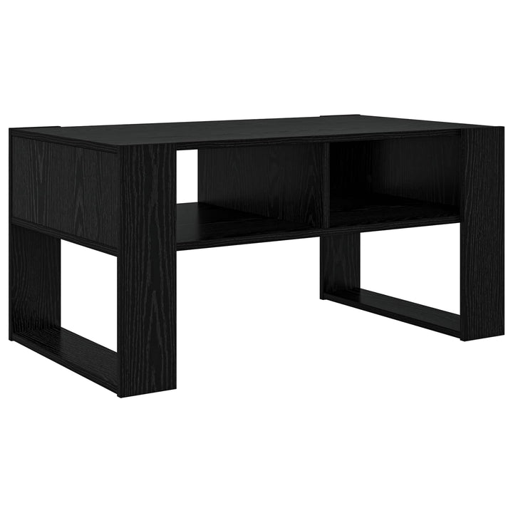 Sofabord med opbevaring Sort eg 92 x 53 x 45 cm Konstrueret træ
