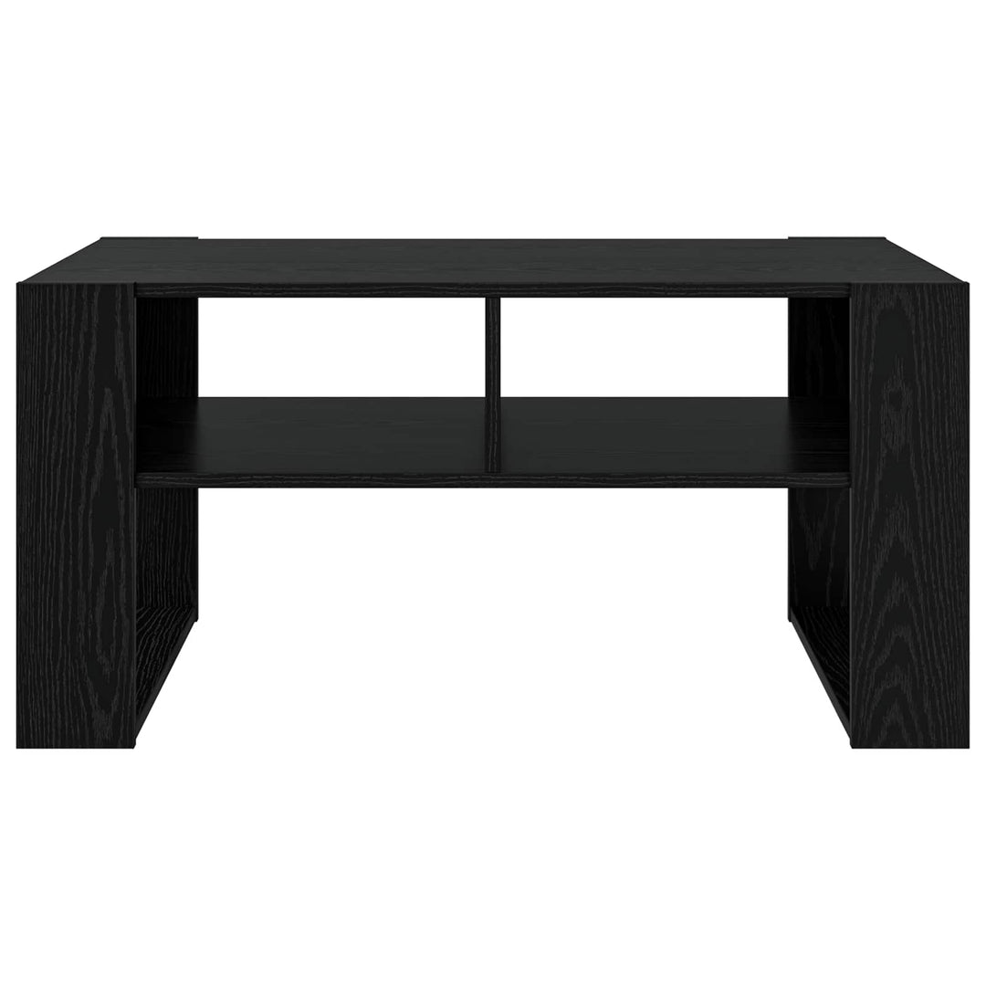 Sofabord med opbevaring Sort eg 92 x 53 x 45 cm Konstrueret træ