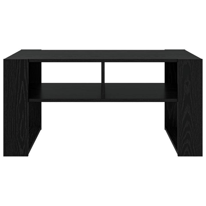 Sofabord med opbevaring Sort eg 92 x 53 x 45 cm Konstrueret træ