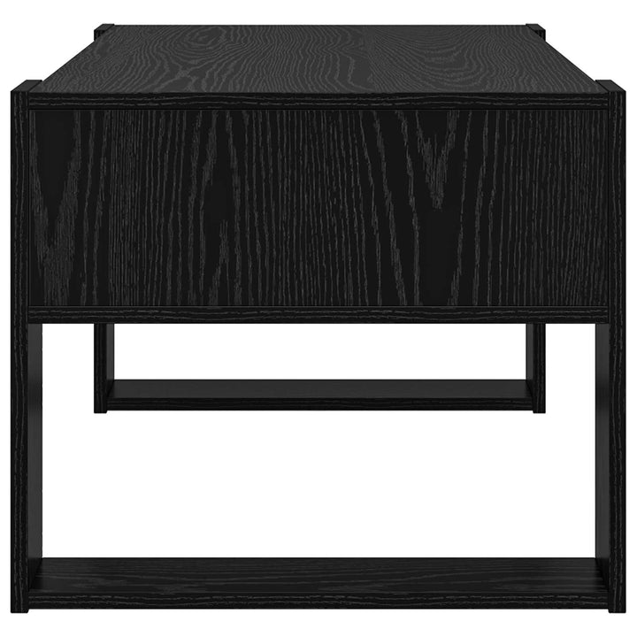 Sofabord med opbevaring Sort eg 92 x 53 x 45 cm Konstrueret træ