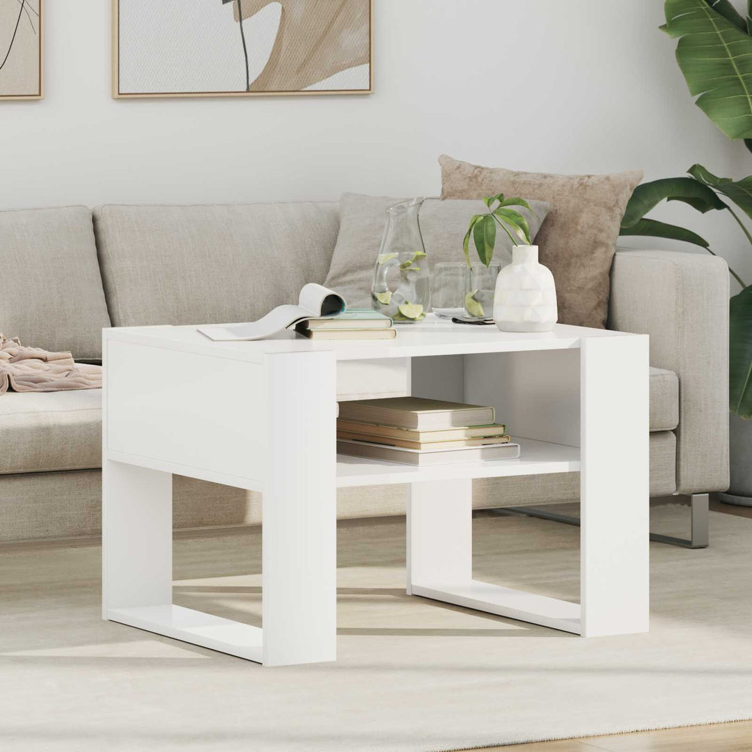 Sofabord Hvid 66 x 53 x 45 cm Konstrueret træ