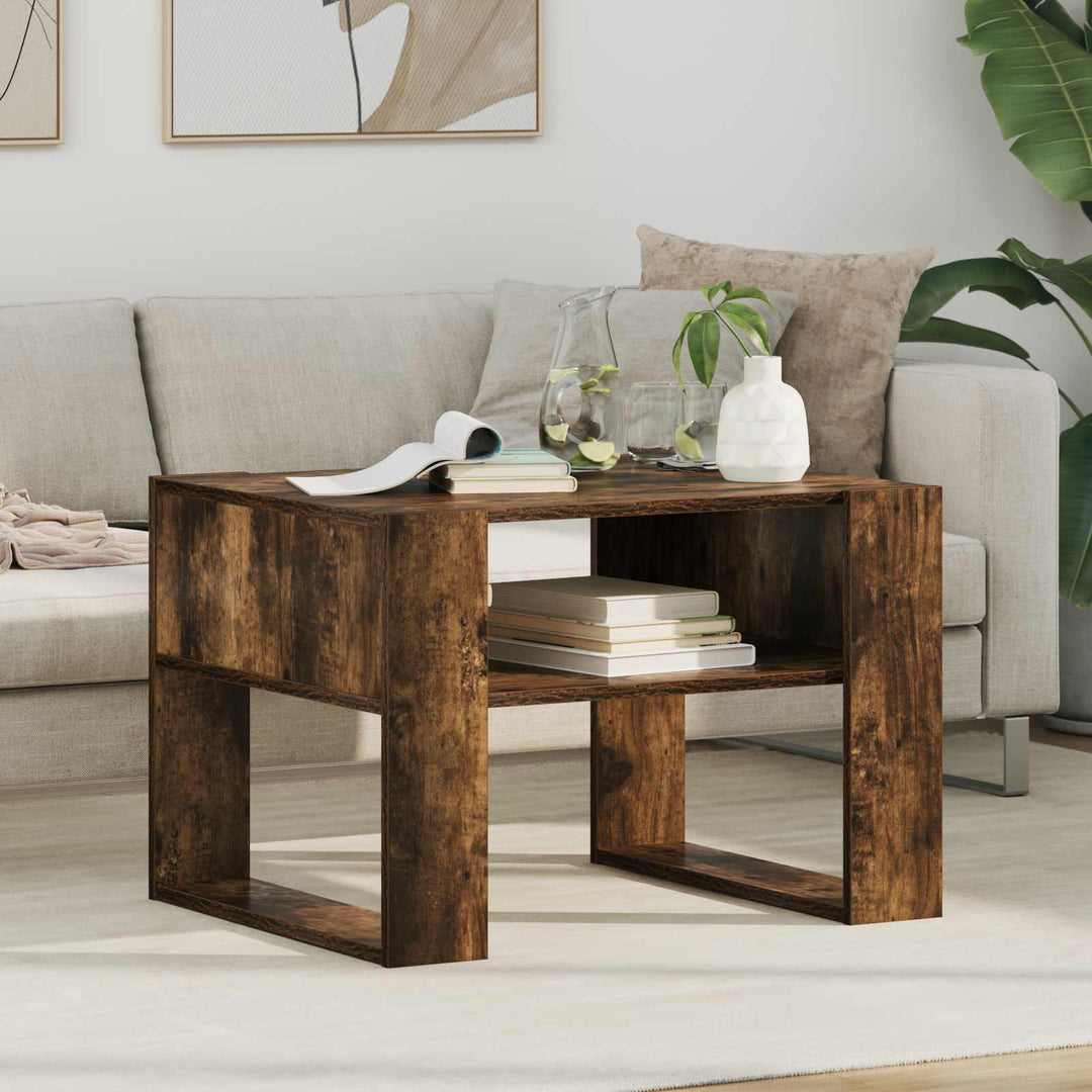 Sofabord Røget eg 66 x 53 x 45 cm Konstrueret træ