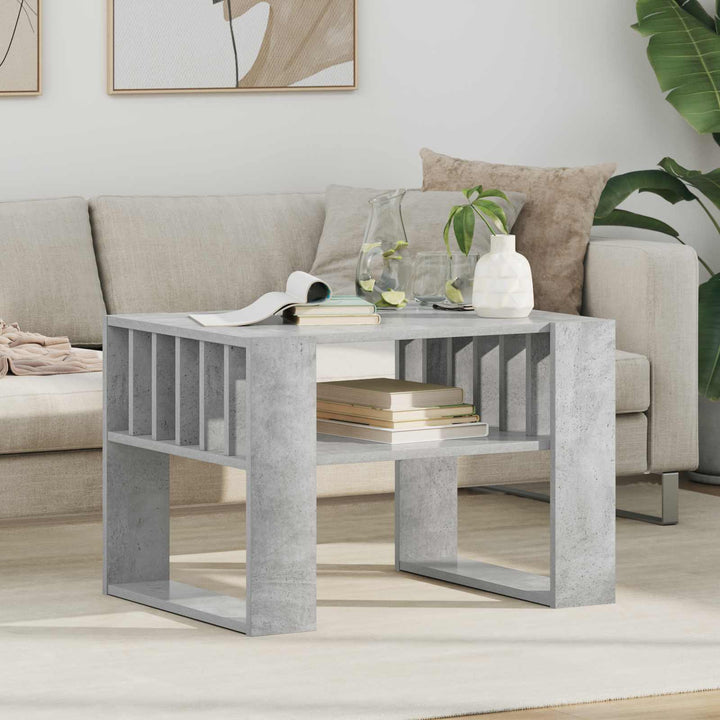 Sofabord Beton Grå 66 x 49,5 x 45 cm Konstrueret træ