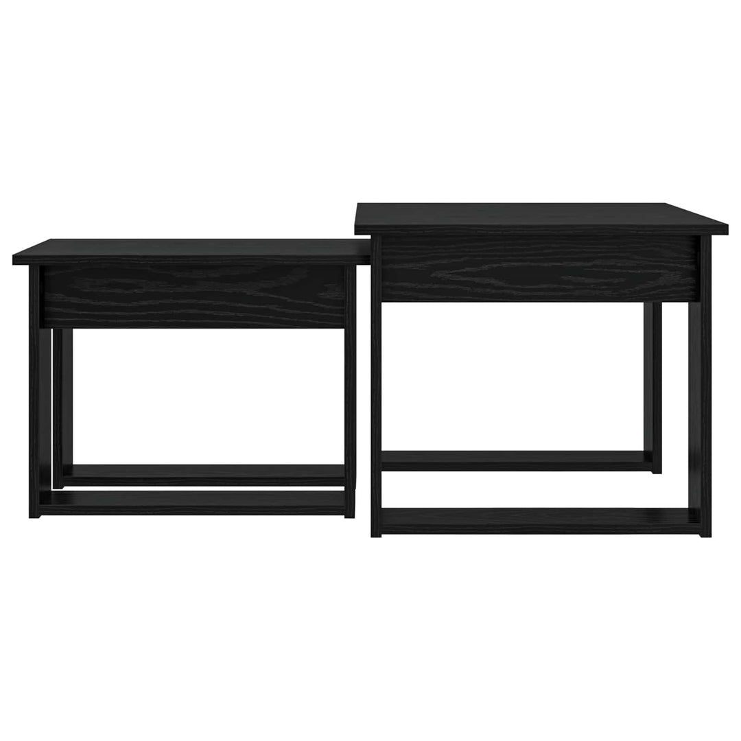 Kaffebord Sæt 2 pcs Sort eg Konstrueret træ