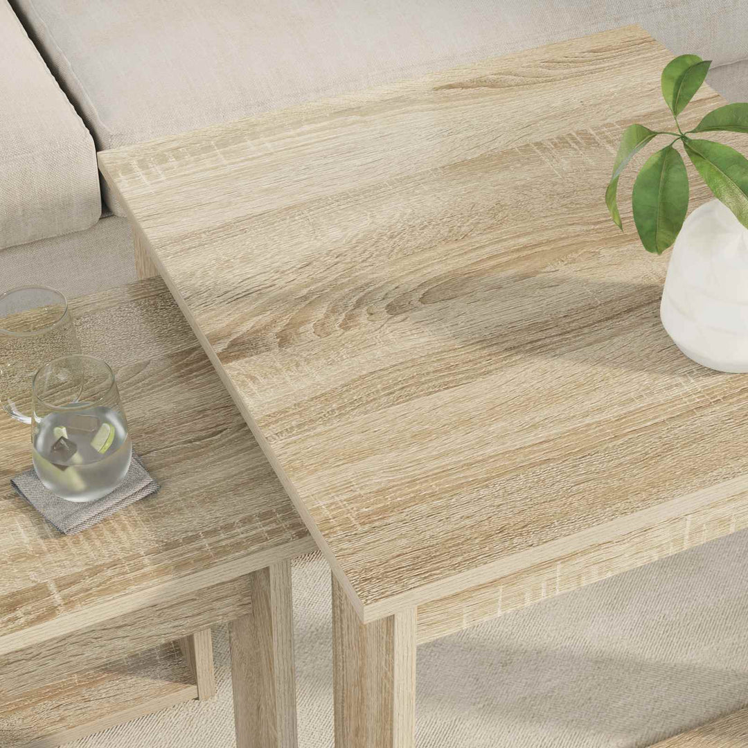 Kaffebord Sæt 2 pcs Sonoma eg Konstrueret træ