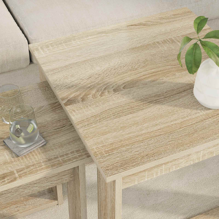 Kaffebord Sæt 2 pcs Sonoma eg Konstrueret træ