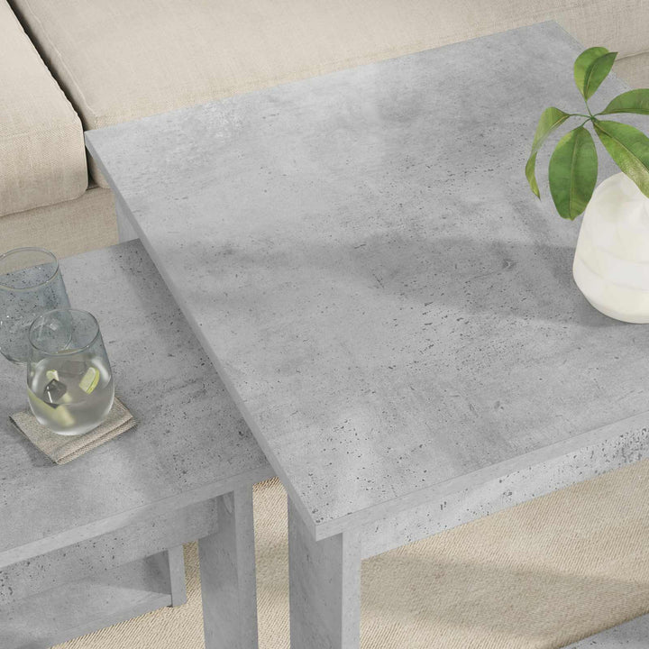 Kaffebord Sæt 2 pcs Beton Grå Konstrueret træ