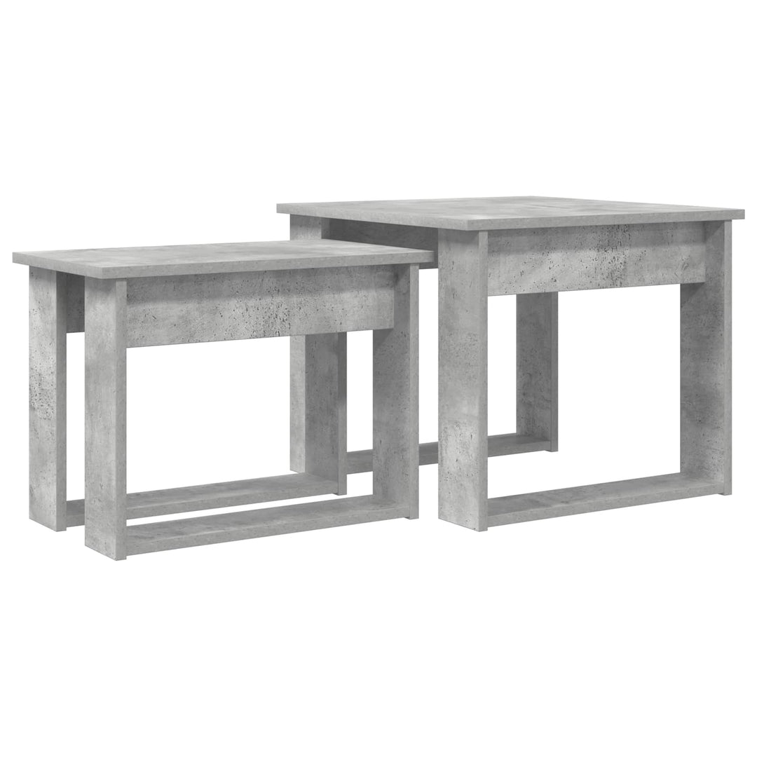 Kaffebord Sæt 2 pcs Beton Grå Konstrueret træ