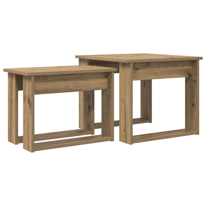 Kaffebord Sæt 2 pcs Artisan Egetræ 50 x 52 x 42 cm