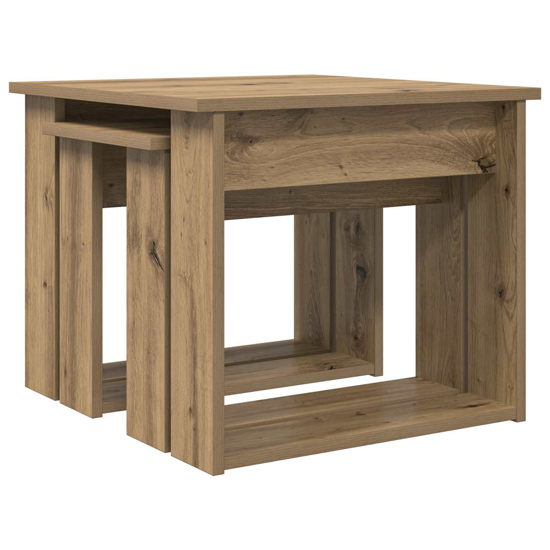 Kaffebord Sæt 2 pcs Artisan Egetræ 50 x 52 x 42 cm