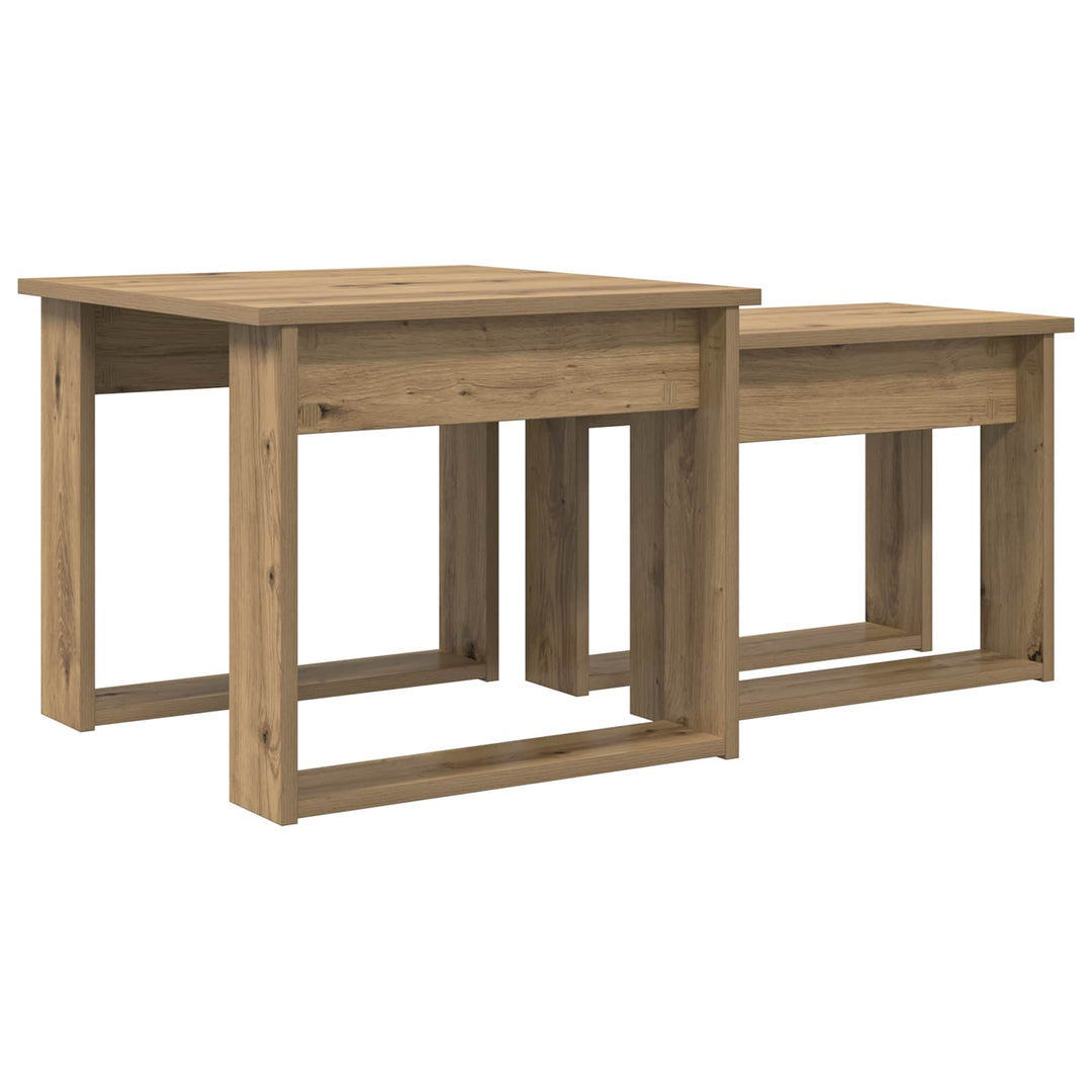 Kaffebord Sæt 2 pcs Artisan Egetræ 50 x 52 x 42 cm