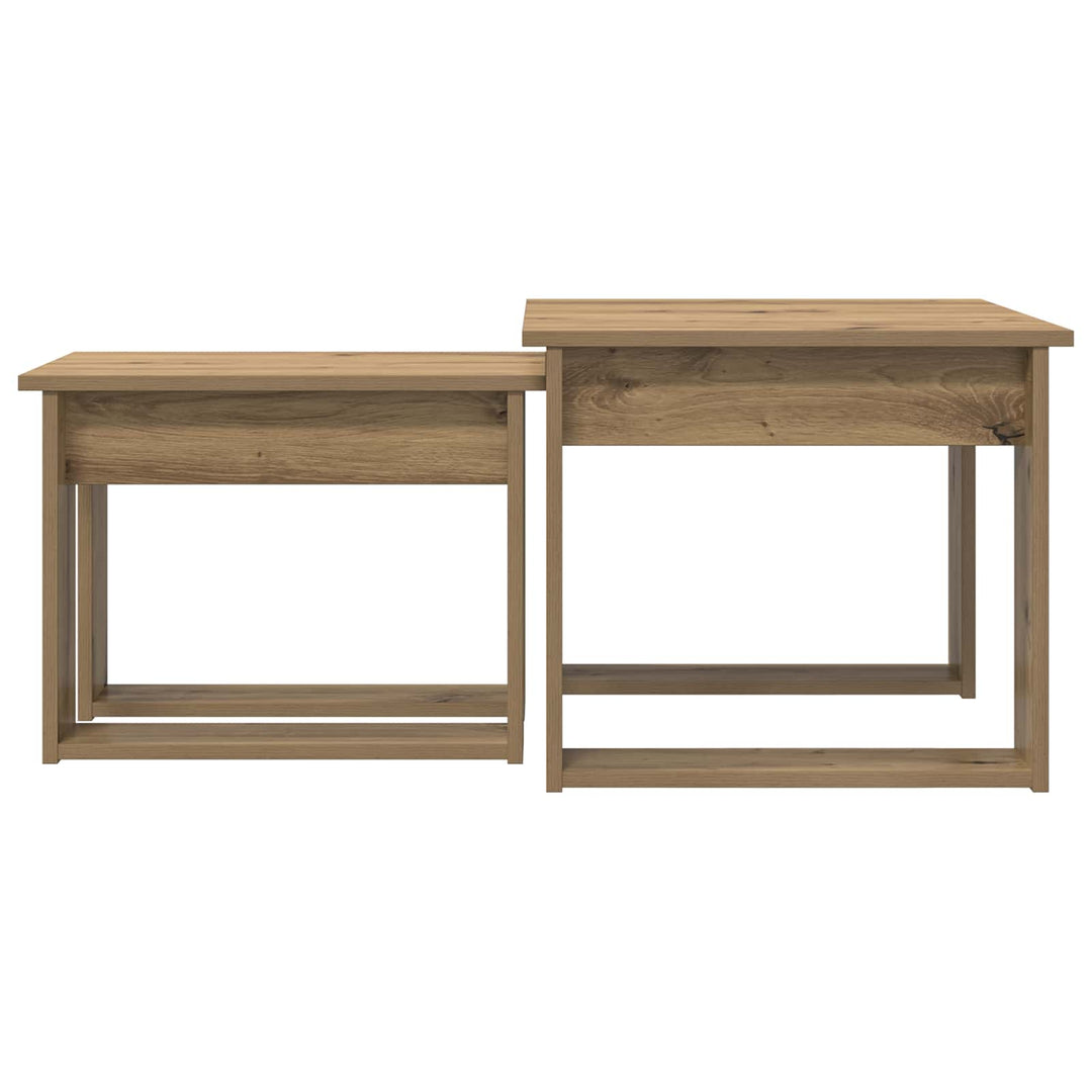 Kaffebord Sæt 2 pcs Artisan Egetræ 50 x 52 x 42 cm