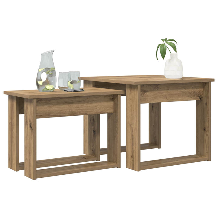 Kaffebord Sæt 2 pcs Artisan Egetræ 50 x 52 x 42 cm