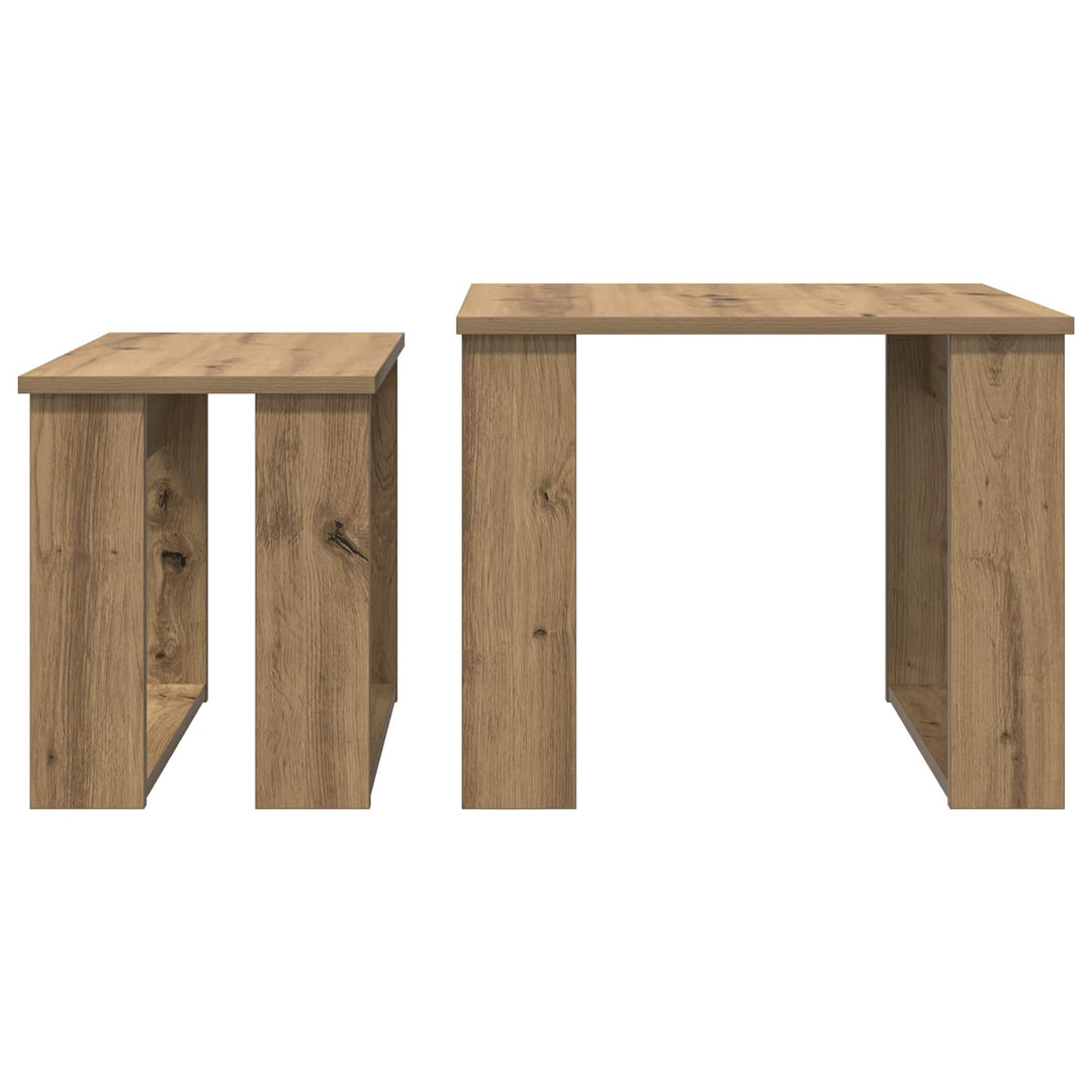 Kaffebord Sæt 2 pcs Artisan Egetræ 50 x 52 x 42 cm
