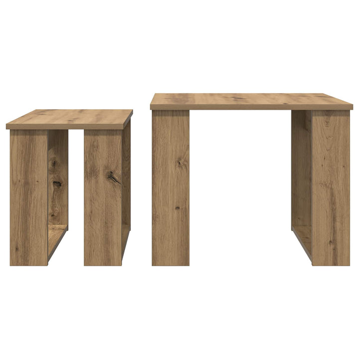 Kaffebord Sæt 2 pcs Artisan Egetræ 50 x 52 x 42 cm