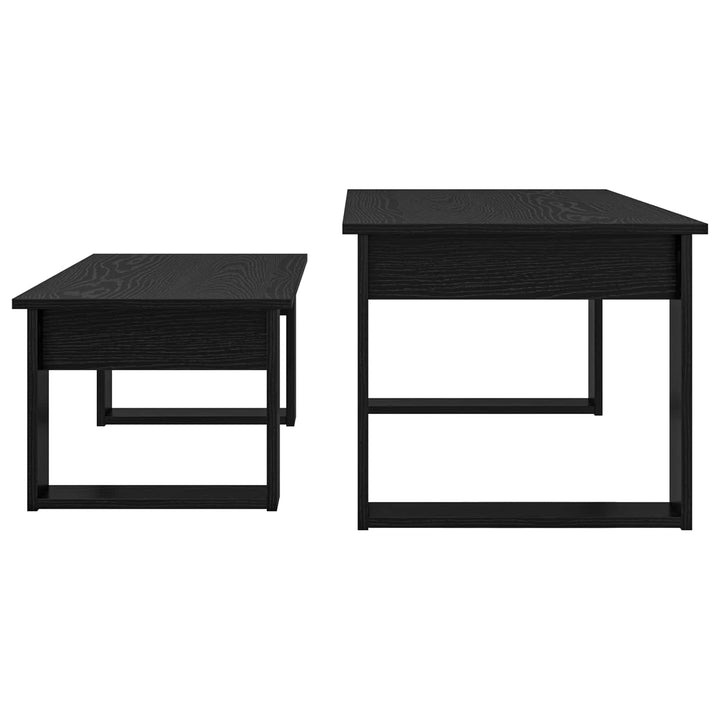 Kaffebord Sæt 2 pcs Sort eg Konstrueret træ
