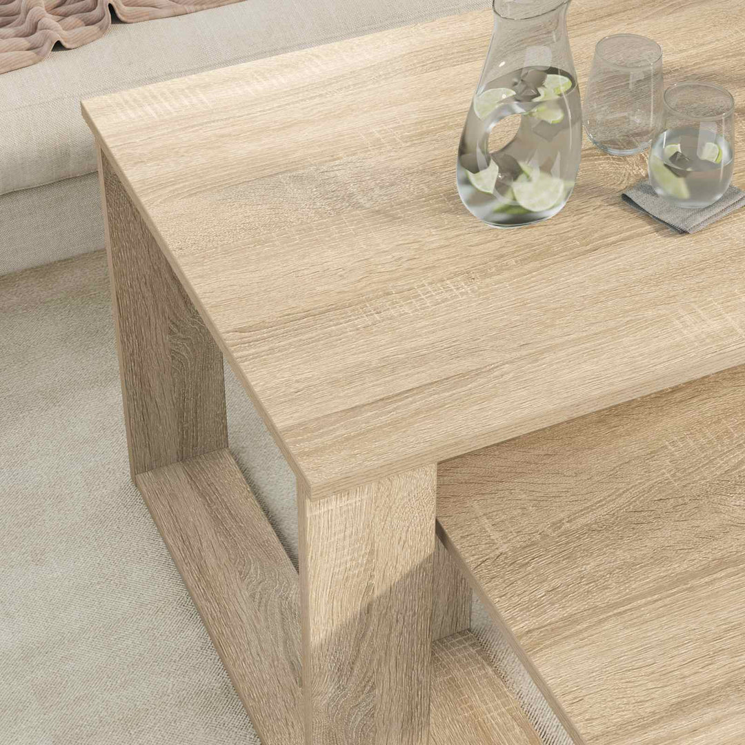 Kaffebord Sæt 2 pcs Sonoma eg Konstrueret træ