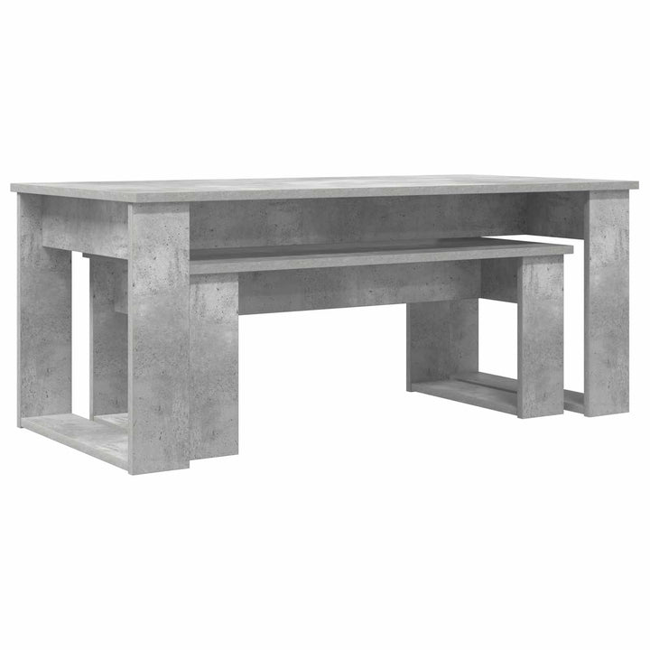 Kaffebord Sæt 2 pcs Beton Grå Konstrueret træ