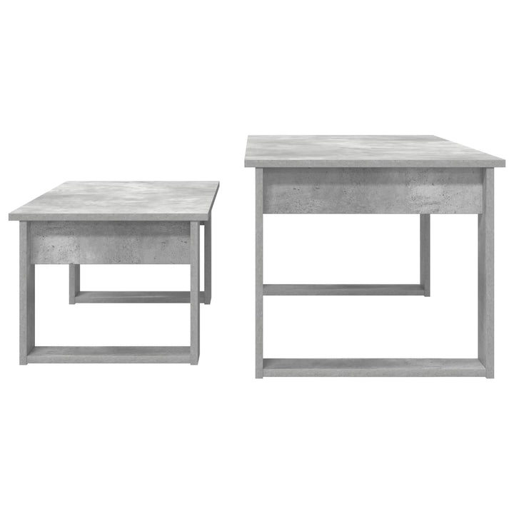 Kaffebord Sæt 2 pcs Beton Grå Konstrueret træ