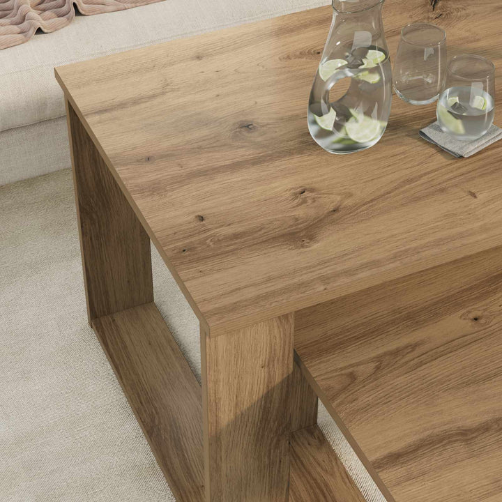 Kaffebord Sæt 2 pcs Artisan Egetræ 100 x 50 x 42 cm