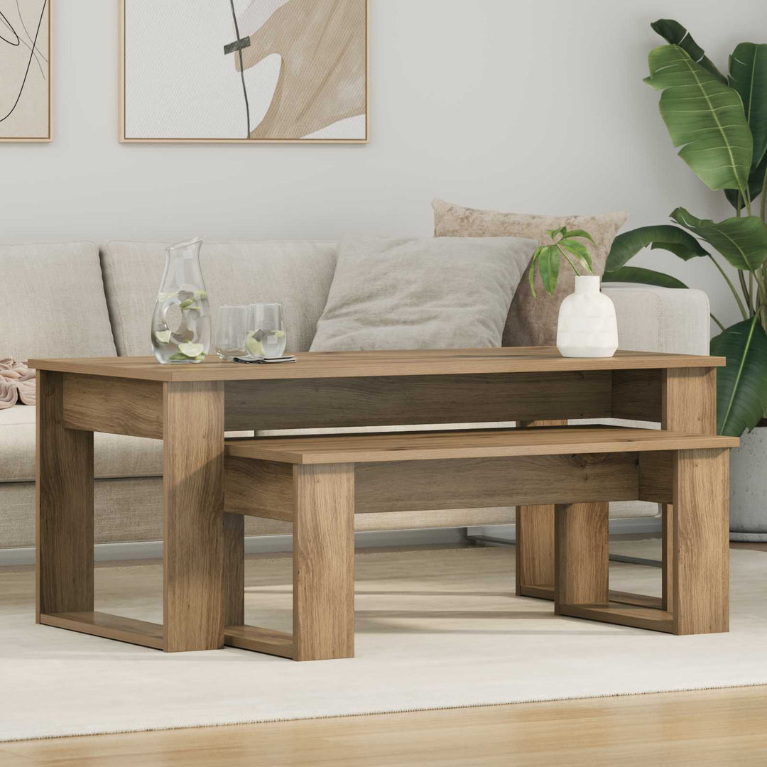 Kaffebord Sæt 2 pcs Artisan Egetræ 100 x 50 x 42 cm