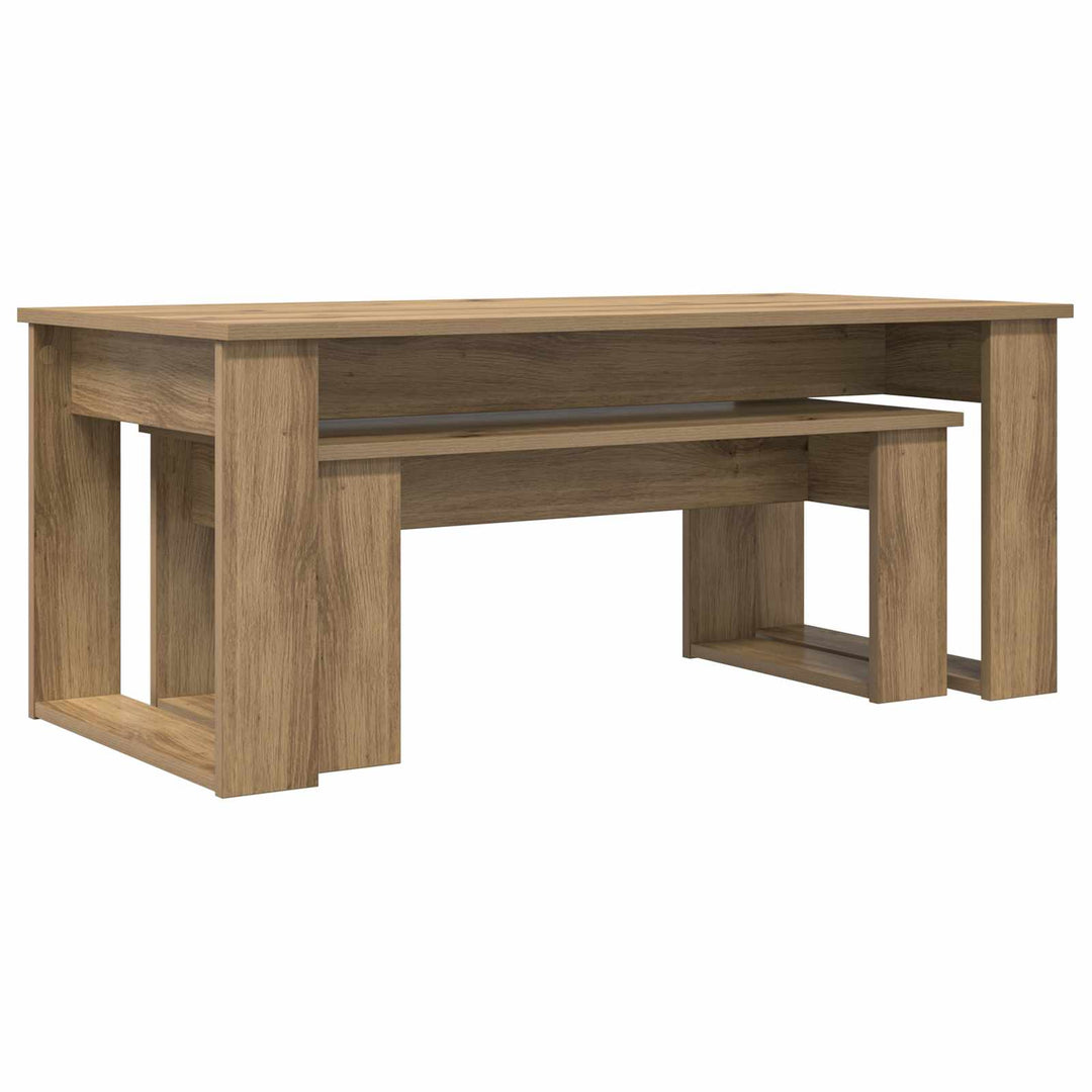 Kaffebord Sæt 2 pcs Artisan Egetræ 100 x 50 x 42 cm