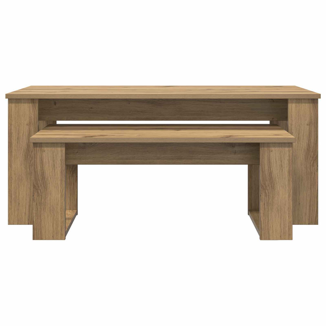 Kaffebord Sæt 2 pcs Artisan Egetræ 100 x 50 x 42 cm