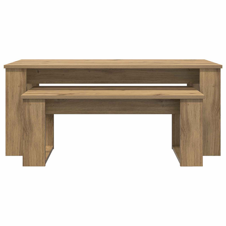 Kaffebord Sæt 2 pcs Artisan Egetræ 100 x 50 x 42 cm