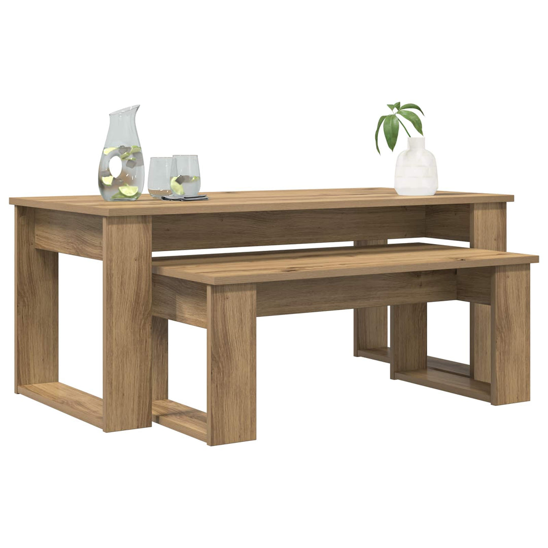 Kaffebord Sæt 2 pcs Artisan Egetræ 100 x 50 x 42 cm