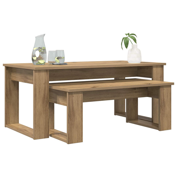 Kaffebord Sæt 2 pcs Artisan Egetræ 100 x 50 x 42 cm