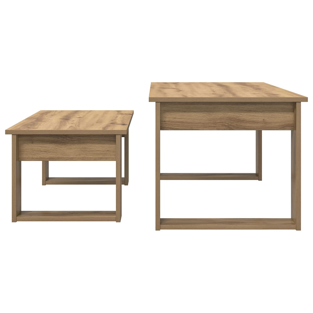 Kaffebord Sæt 2 pcs Artisan Egetræ 100 x 50 x 42 cm
