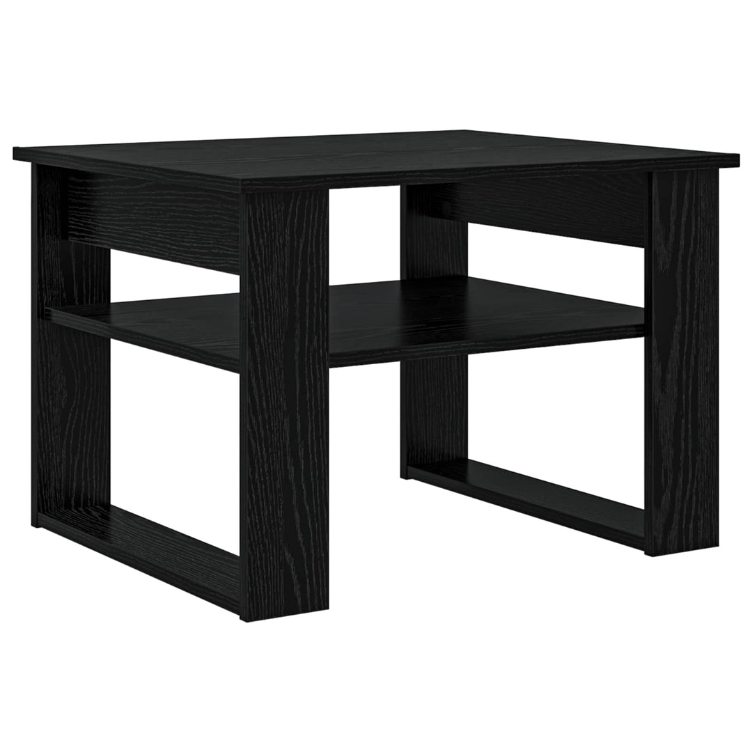 Sofabord med opbevaring Sort eg 64 x 54 x 44 cm Konstrueret træ