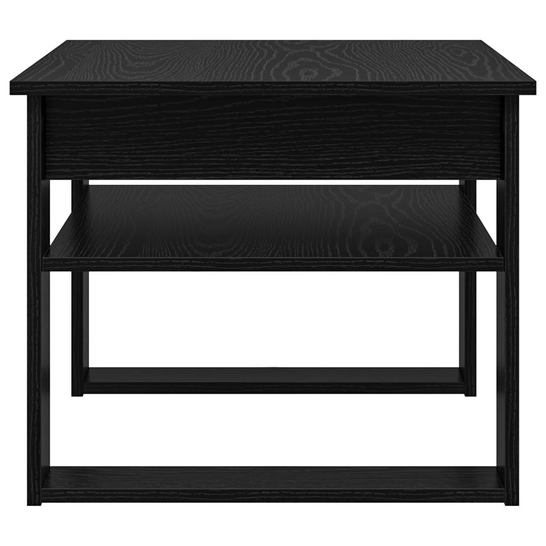 Sofabord med opbevaring Sort eg 64 x 54 x 44 cm Konstrueret træ