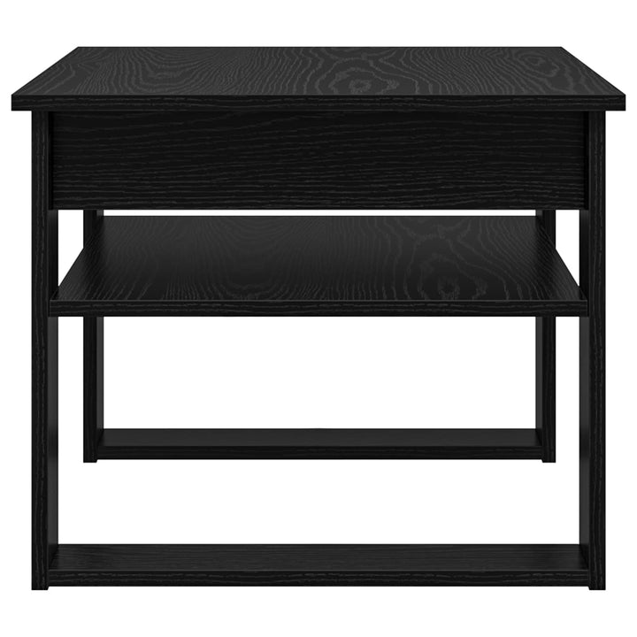 Sofabord med opbevaring Sort eg 64 x 54 x 44 cm Konstrueret træ