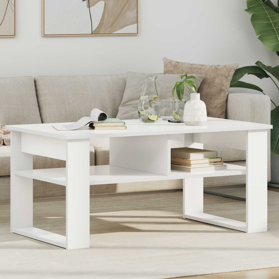 Sofabord Hvid 96 x 54 x 44 cm Konstrueret træ