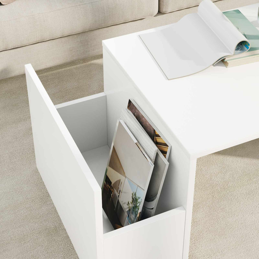 Sofabord Hvid 90 x 45 x 35 cm Konstrueret træ