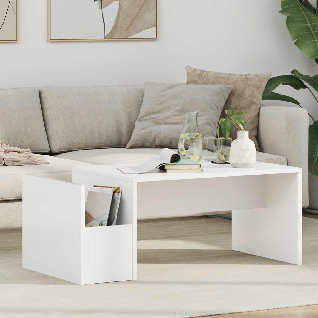 Sofabord Hvid 90 x 45 x 35 cm Konstrueret træ