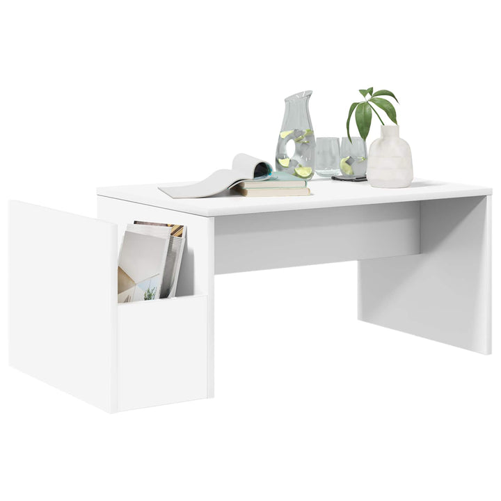 Sofabord Hvid 90 x 45 x 35 cm Konstrueret træ