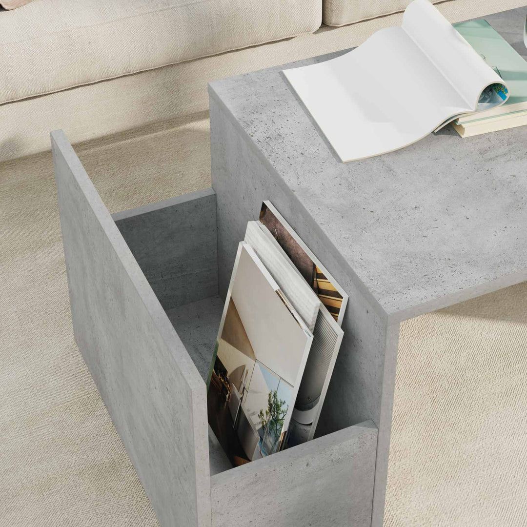 Sofabord Beton Grå 90 x 45 x 35 cm Konstrueret træ