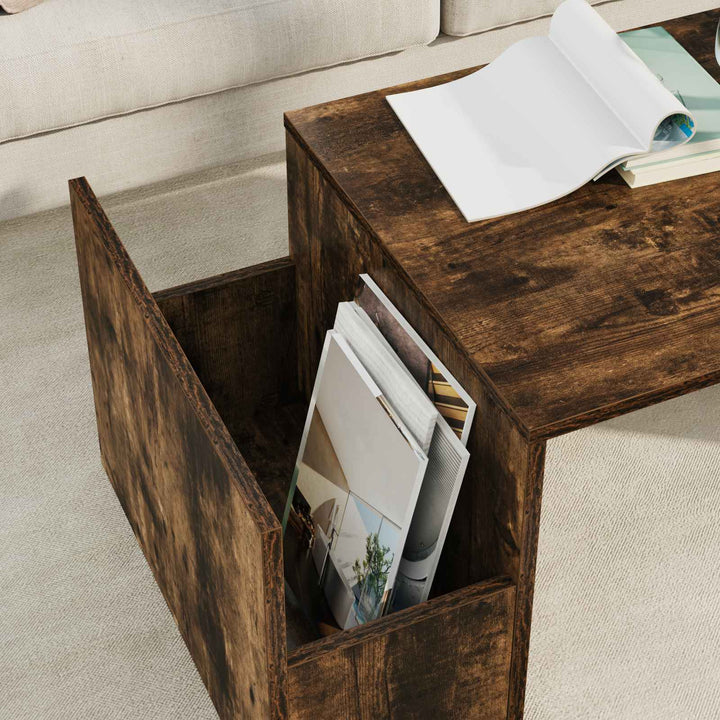 Sofabord Røget eg 90 x 45 x 35 cm Konstrueret træ