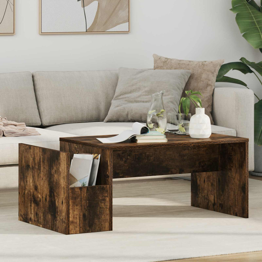 Sofabord Røget eg 90 x 45 x 35 cm Konstrueret træ