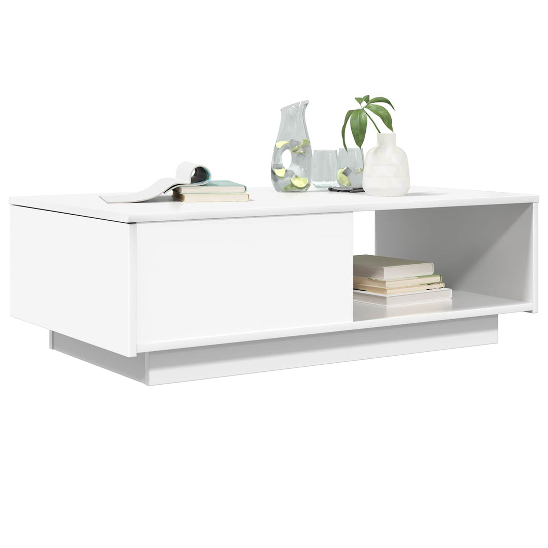 Sofabord med skuffe Hvid 95 x 55 x 31 cm Konstrueret træ