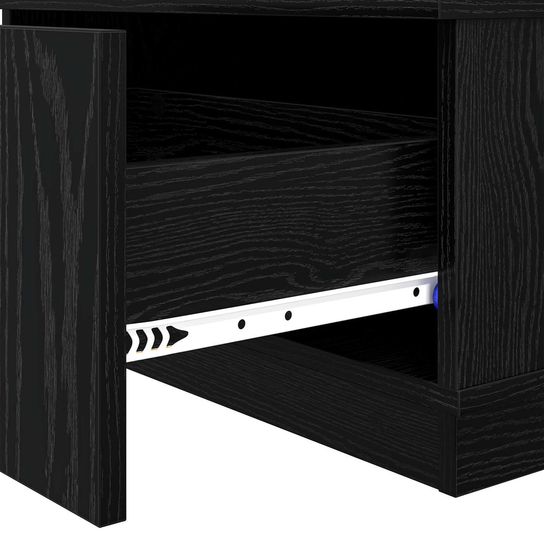 Sofabord med skuffe Sort eg 95 x 55 x 31 cm Konstrueret træ