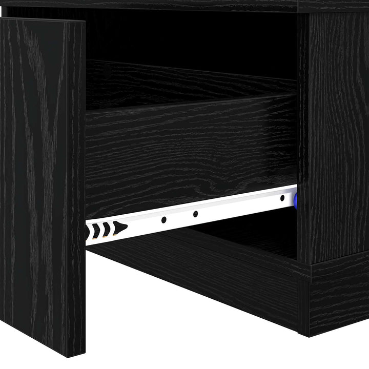 Sofabord med skuffe Sort eg 95 x 55 x 31 cm Konstrueret træ