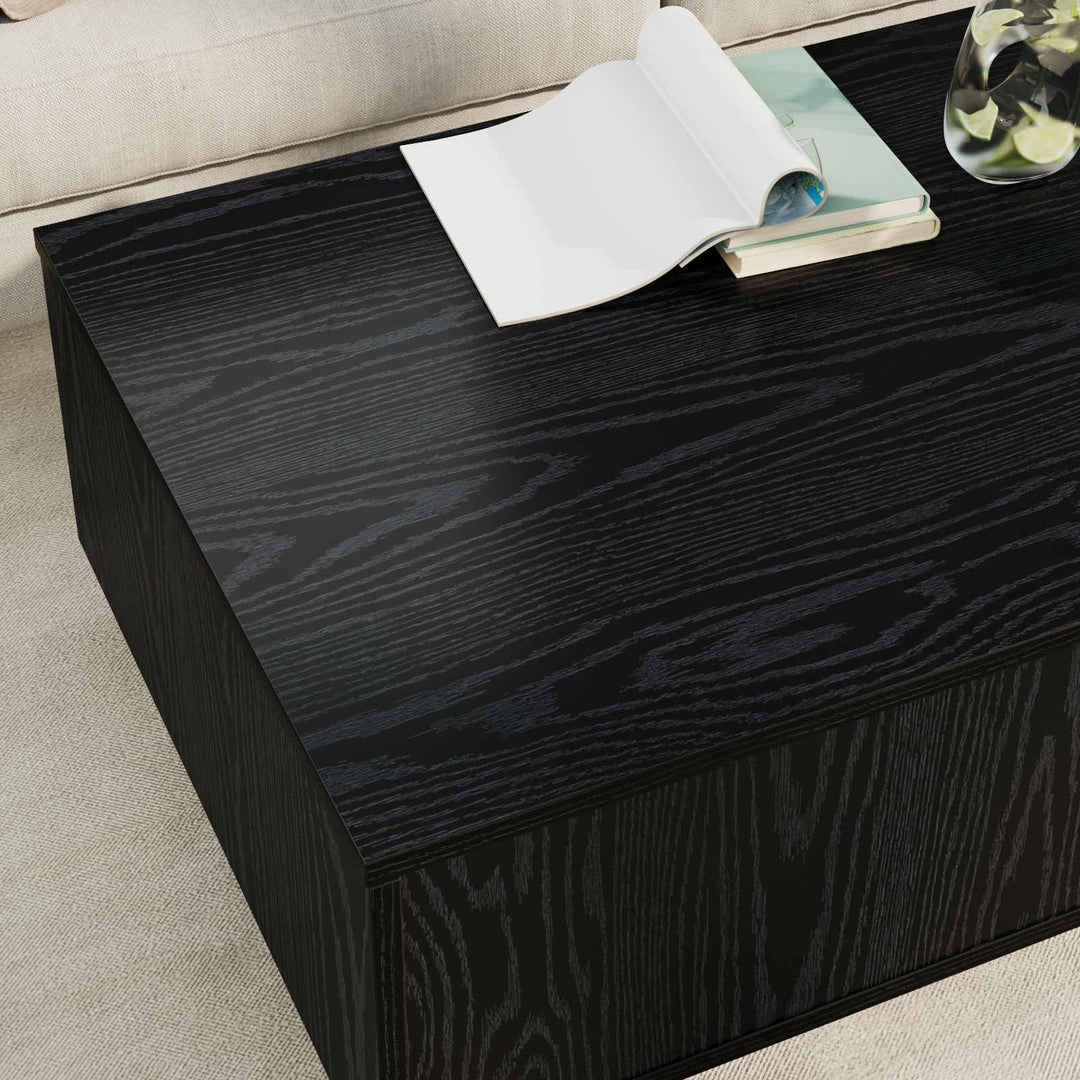Sofabord med skuffe Sort eg 95 x 55 x 31 cm Konstrueret træ