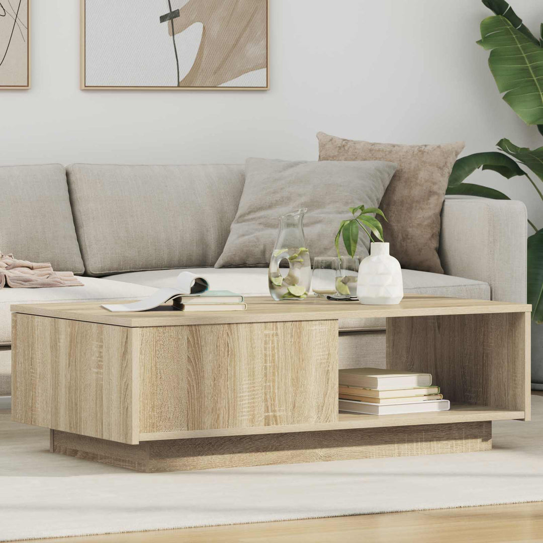 Sofabord med skuffe Sonoma eg 95 x 55 x 31 cm Konstrueret træ