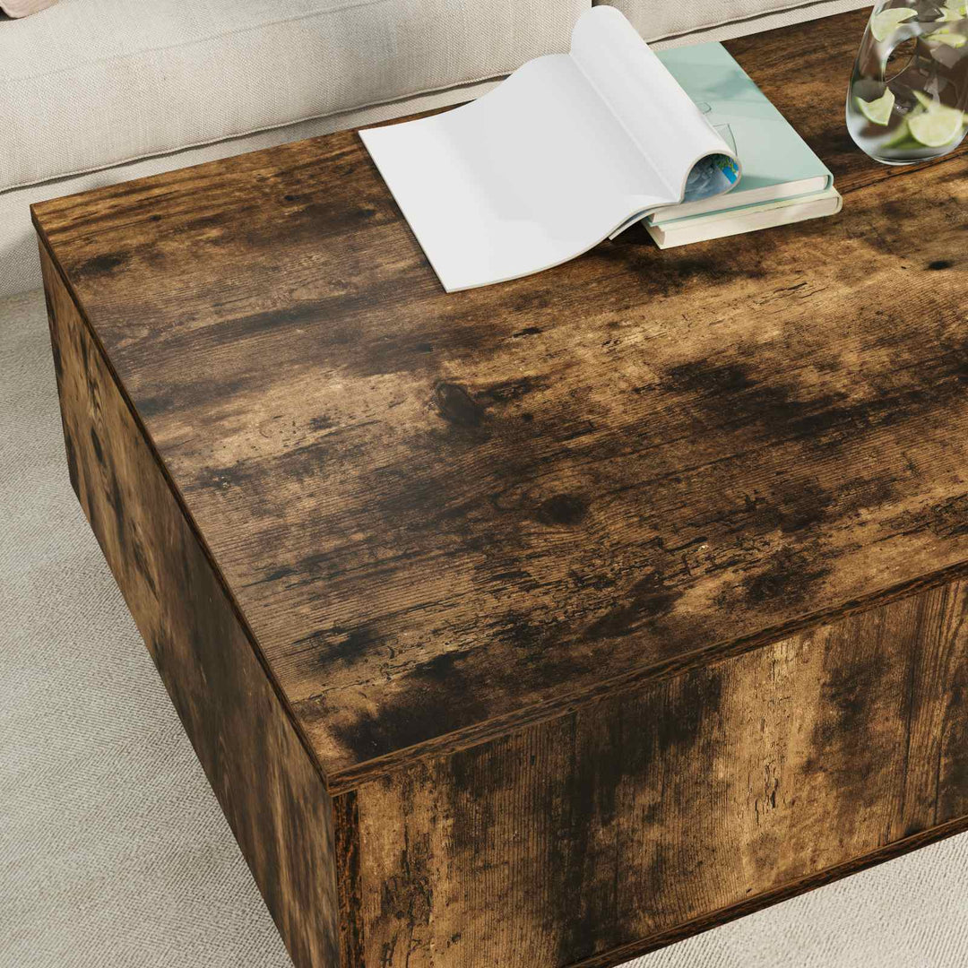 Sofabord med skuffe Røget eg 95 x 55 x 31 cm Konstrueret træ